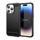 Gigapack Apple iPhone 15 Pro szilikon védő (közepesen ütésálló, légpárnás sarok, szálcsiszolt, karbon minta) fekete