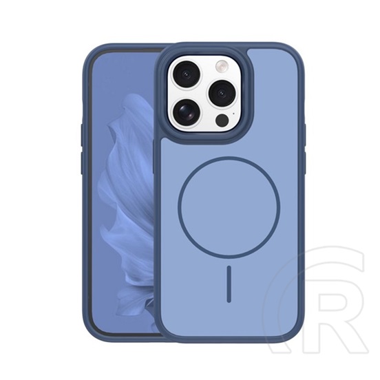 Gigapack Apple iPhone 15 Pro szilikon védő (műanyag hátlap, ütésállóság, légpárnás sarok, kameravédő, magsafe) sötétkék