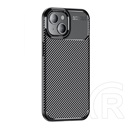 Gigapack Apple iPhone 15 szilikon telefonvédő (közepesen ütésálló, légpárnás sarok, karbon minta) fekete