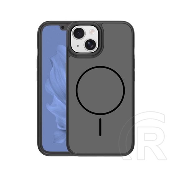 Gigapack Apple iPhone 15 szilikon telefonvédő (műanyag hátlap, ütésállóság, légpárnás sarok, kameravédő, magsafe) fekete