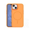 Gigapack Apple iPhone 15 szilikon védő (műanyag hátlap, ütésállóság, légpárnás sarok, kameravédő, magsafe) narancssárga