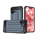 Gigapack Apple iPhone 16 Plus defender szilikon telefonvédő (ütésállóság, légpárnás sarok, fémhatás) sötétkék