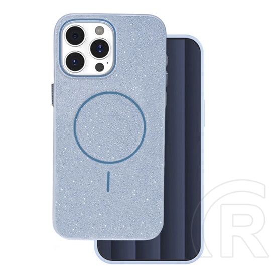 Gigapack Apple iPhone 16 Pro Max szilikon telefonvédő (műanyag hátlap, kameravédő, magsafe, csillogó) világoskék