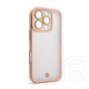 Gigapack Apple iPhone 16 Pro Max szilikon telefonvédő (ütésállóság, matt, műanyag hátlap, kameravédő) arany/rózsaszín