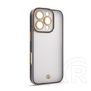 Gigapack Apple iPhone 16 Pro Max szilikon telefonvédő (ütésállóság, matt, műanyag hátlap, kameravédő) arany/sötétkék