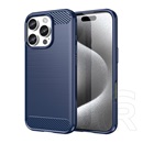 Gigapack Apple iPhone 16 Pro Max szilikon védő (ütésállóság, légpárnás sarok, szálcsiszolt, karbon minta) sötétkék