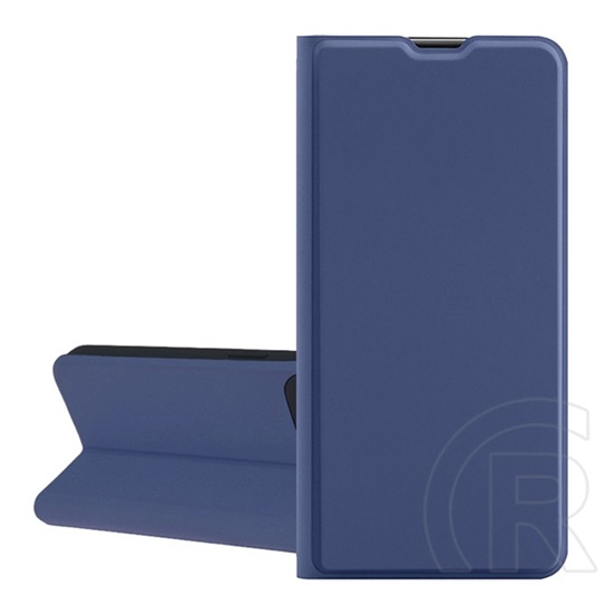 Gigapack Apple iPhone 16 Pro Max tok álló, bőr hatás (szilikon belső, oldalra nyíló, asztali tartó, kártyazseb) sötétkék