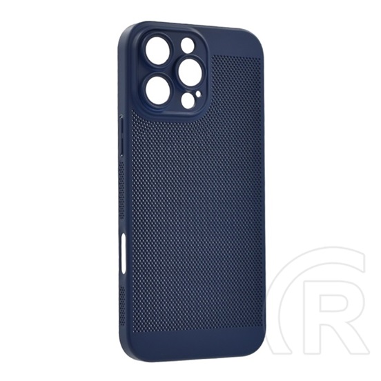 Gigapack Apple iPhone 16 Pro műanyag telefonvédő (légáteresztő, lyukacsos, kameravédő) sötétkék