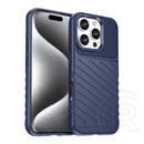 Gigapack Apple iPhone 16 Pro szilikon telefonvédő (ütésállóság, csíkos, dombor minta) sötétkék