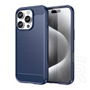 Gigapack Apple iPhone 16 Pro szilikon telefonvédő (ütésállóság, légpárnás sarok, szálcsiszolt, karbon minta) sötétkék