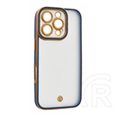 Gigapack Apple iPhone 16 Pro szilikon telefonvédő (ütésállóság, matt, műanyag hátlap, kameravédő) arany/sötétkék