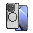 Gigapack Apple iPhone 16 Pro szilikon védő (ütésállóság, légpárnás sarok, kameravédő, karbon minta, magsafe) fekete