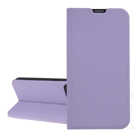 Gigapack Apple iPhone 16 Pro tok álló, bőr hatású (flip, szilikon belső, oldalra nyíló, asztali tartó, kártyazseb) lila