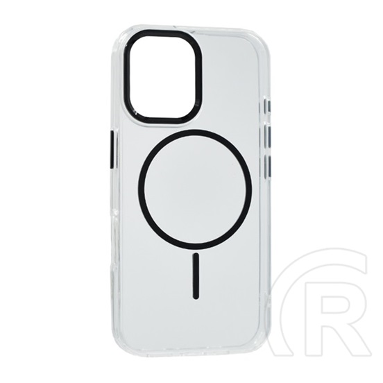 Gigapack Apple iPhone 16 szilikon telefonvédő (műanyag hátlap, kameravédő, magsafe, légpárnás sarok) fekete