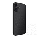 Gigapack Apple iPhone 16 szilikon telefonvédő (műanyag hátlap, karbon minta, magsafe) fekete