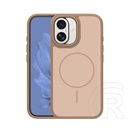 Gigapack Apple iPhone 16 szilikon telefonvédő (műanyag hátlap, ütésállóság, légpárnás sarok, kameravédő, magsafe) barna