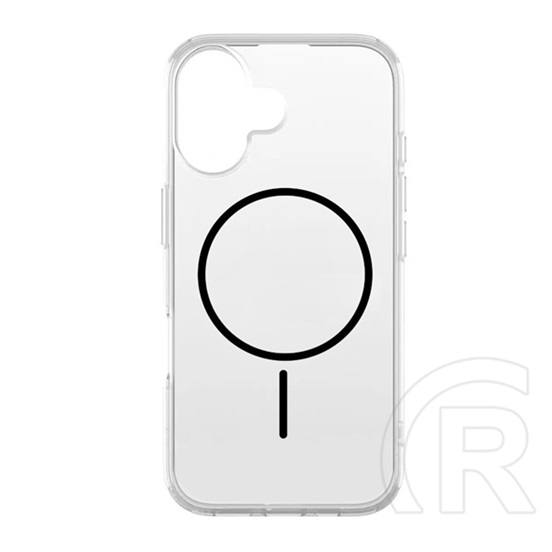 Gigapack Apple iPhone 16 szilikon telefonvédő (ultravékony, műanyag hátlap, magsafe, légpárnás sarok) fekete