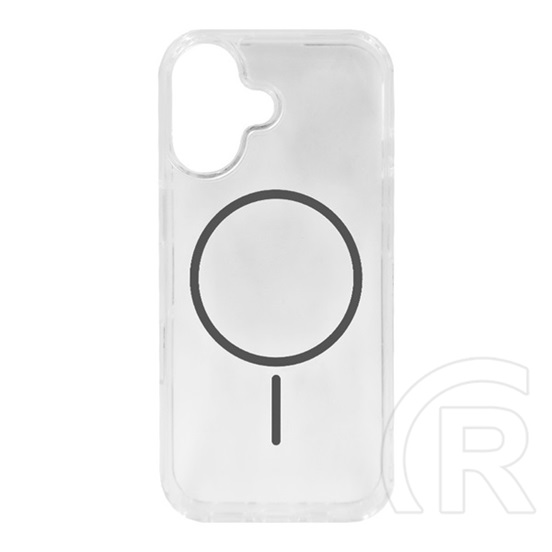 Gigapack Apple iPhone 16 szilikon telefonvédő (ultravékony, műanyag hátlap, magsafe, légpárnás sarok) sötétszürke