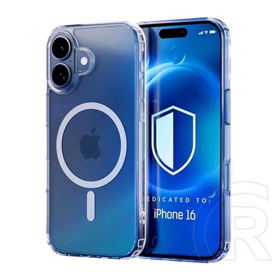 Gigapack Apple iPhone 16 szilikon telefonvédő (ütésállóság, légpárnás sarok, magsafe) átlátszó