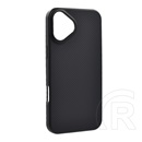 Gigapack Apple iPhone 16 szilikon telefonvédő (ütésállóság, műanyag hátlap, magsafe, karbon minta) fekete