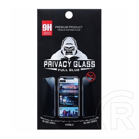 Gigapack Apple iPhone 16e képernyővédő üveg (0.3mm, 9h, betekintés védelem) fekete