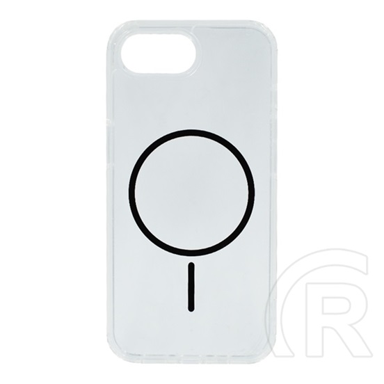 Gigapack Apple iPhone 16e szilikon telefonvédő (ultravékony, műanyag hátlap, magsafe, légpárnás sarok) fekete