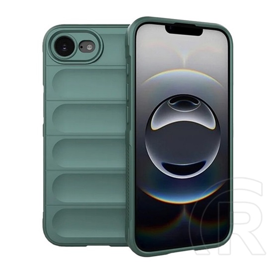 Gigapack Apple iPhone 16e szilikon telefonvédő (ütésállóság, kameravédő, 3d) sötétzöld