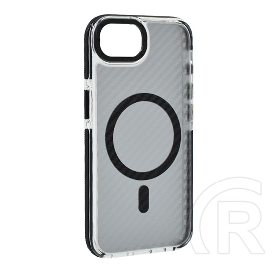 Gigapack Apple iPhone 16e szilikon telefonvédő (ütésállóság, légpárnás sarok, karbon minta, wireless, magsafe) fekete