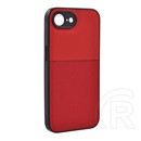 Gigapack Apple iPhone 16e szilikon telefonvédő (ütésállóság, mágneses, bőr hatású hátlap, csíkos) piros