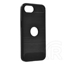 Gigapack Apple iPhone 16e szilikon védő (ütésállóság, légpárnás sarok, szálcsiszolt, karbon minta, logó kivágás) fekete