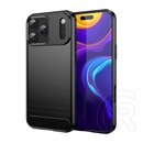 Gigapack Apple iPhone 17 Pro Max szilikon telefonvédő (ütésállóság, légpárnás sarok, szálcsiszolt, karbon minta) fekete
