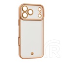 Gigapack Apple iPhone 17 Pro Max szilikon telefonvédő (ütésállóság, matt, műanyag hátlap, kameravédő) arany/rózsaszín