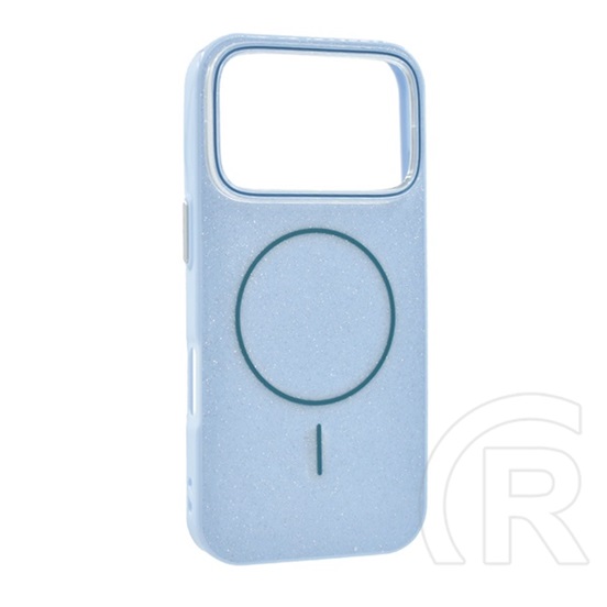 Gigapack Apple iPhone 17 Pro szilikon telefonvédő (műanyag hátlap, kameravédő, magsafe, csillogó) világoskék
