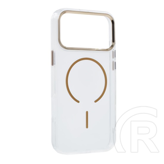 Gigapack Apple iPhone 17 Pro szilikon telefonvédő (műanyag hátlap, kameravédő, magsafe, légpárnás sarok) arany