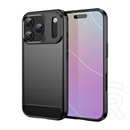 Gigapack Apple iPhone 17 Pro szilikon telefonvédő (ütésállóság, légpárnás sarok, szálcsiszolt, karbon minta) fekete