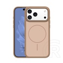 Gigapack Apple iPhone 17 Pro szilikon védő (műanyag hátlap, ütésállóság, légpárnás sarok, kameravédő, magsafe) barna