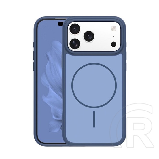 Gigapack Apple iPhone 17 Pro szilikon védő (műanyag hátlap, ütésállóság, légpárnás sarok, kameravédő, magsafe) sötétkék