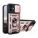 Gigapack Apple iPhone 17 defender szilikon telefonvédő (ütésállóság, tartógyűrű, kameravédő) rozéarany