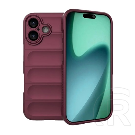 Gigapack Apple iPhone 17 szilikon telefonvédő (ütésállóság, kameravédő, 3d) bordó