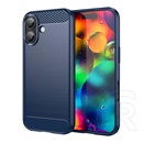 Gigapack Apple iPhone 17 szilikon telefonvédő (ütésállóság, légpárnás sarok, szálcsiszolt, karbon minta) sötétkék