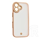 Gigapack Apple iPhone 17 szilikon telefonvédő (ütésállóság, matt, műanyag hátlap, kameravédő) arany/rózsaszín