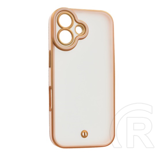 Gigapack Apple iPhone 17 szilikon telefonvédő (ütésállóság, matt, műanyag hátlap, kameravédő) arany/rózsaszín