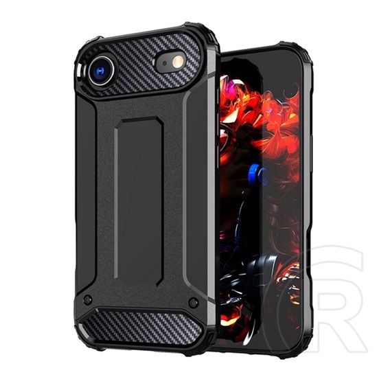 Gigapack Apple iPhone Air defender szilikon telefonvédő (ütésállóság, légpárnás sarok, fémhatás) fekete