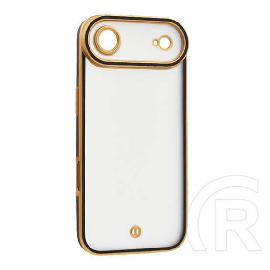 Gigapack Apple iPhone Air szilikon telefonvédő (ütésállóság, matt, műanyag hátlap, kameravédő) arany/fekete