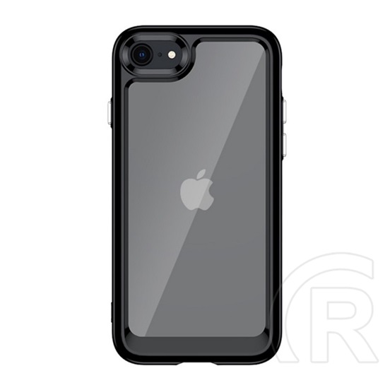 Gigapack Apple iPhone SE 3 (2022) műanyag telefonvédő (szilikon keret, közepesen ütésálló, átlátszó hátlap) fekete