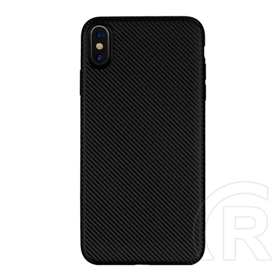 Gigapack Apple iPhone XR 6.1" Szilikon telefonvédő (karbon minta, fekete)