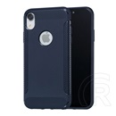 Gigapack Apple iPhone XR Szilikon telefonvédő (közepesen ütésálló, karbon minta, logo kivágás, sötétkék)