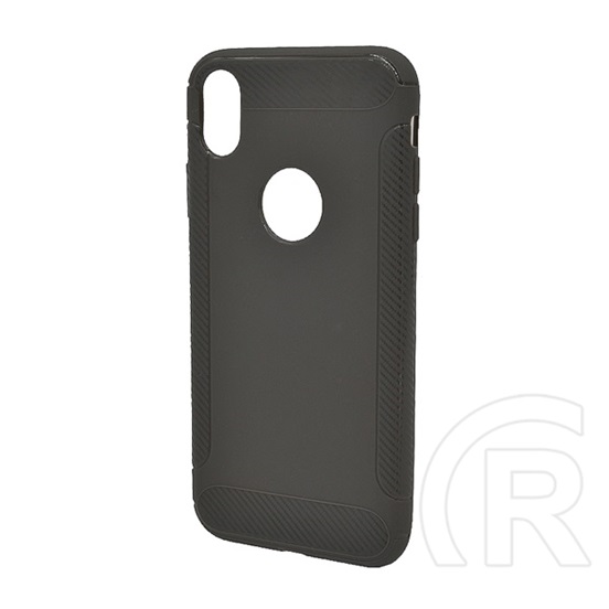 Gigapack Apple iPhone XR Szilikon telefonvédő (közepesen ütésálló, karbon minta, logo kivágás, szürke)