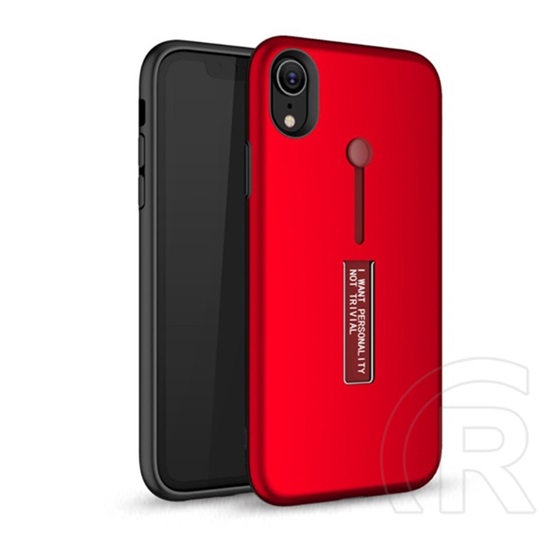 Gigapack Apple iPhone XR műanyag telefonvédő (gumírozott, ujjra húzható szilikon, piros)