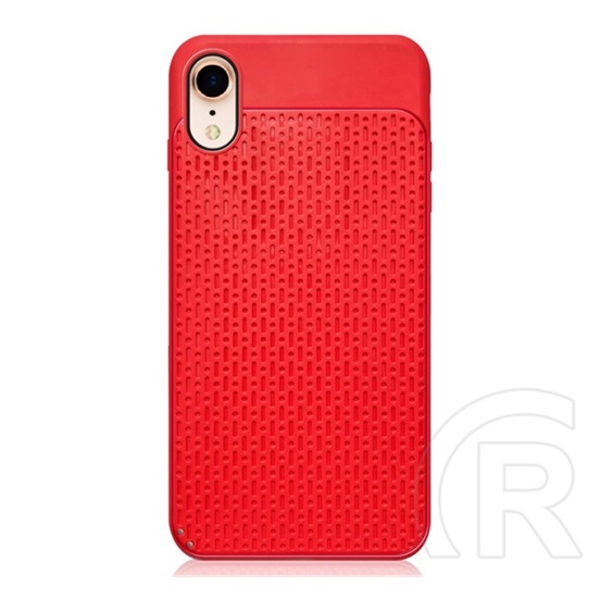 Gigapack Apple iPhone XR szilikon telefonvédő (műanyag hátlap, lyukacsos minta, piros)